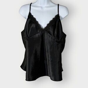 Vtg Y2K Babydoll Cami | 26/28 | Black Lace | Whimsigoth Fairy Grunge